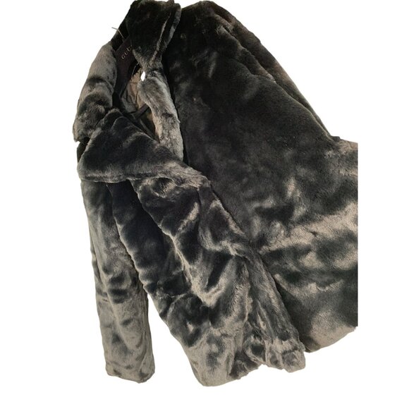 Clmmeiyuan Black Faux Fur Jacket Quilt Lining Ultra Soft Plush Size M/L RT10290 - Picture 5 of 10